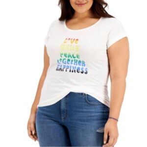 Style & Co. White Tee with Colorful Graphic